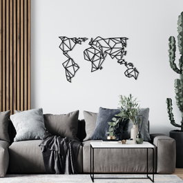Wallity World Map Metal Decor